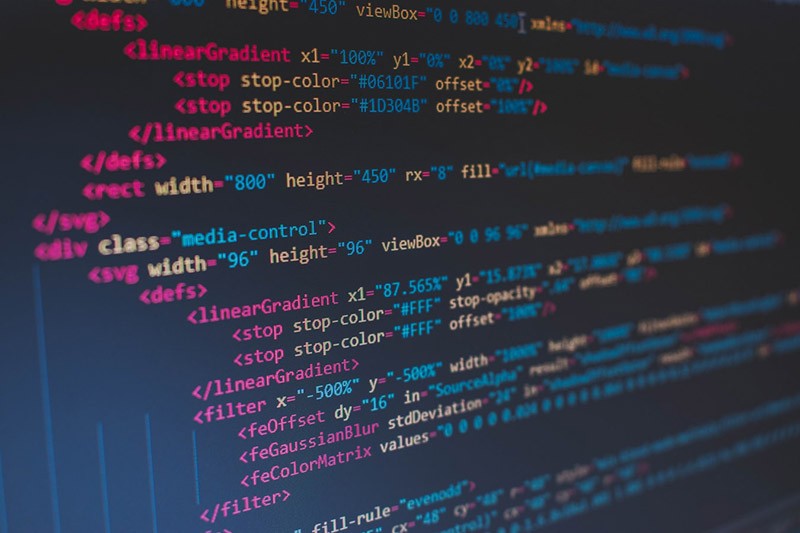 HTML code on laptop screen
