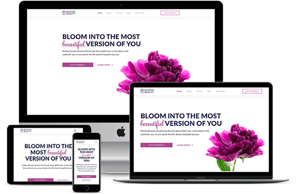 Raising Beauty website mockup