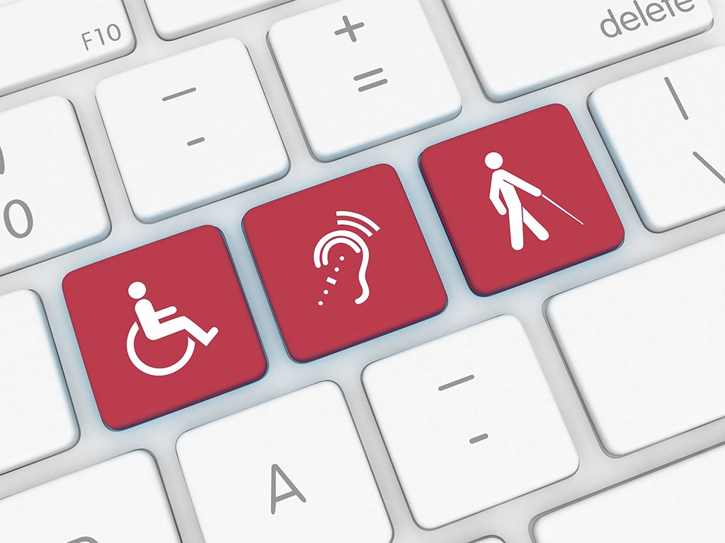 Keyboard with accessibility keys highlighted